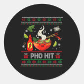 Pho Kit Apparel Ugly Xmas Pajamas Matching Family Runder Aufkleber (Vorderseite)