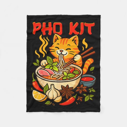 Pho Kit Mariners Katze Lustiges Meme Fleecedecke (Vorderseite)