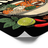 Pho Kit Vietnamese Noodle Soup Bowl Herbs Lime Chi Poster (Ecke)