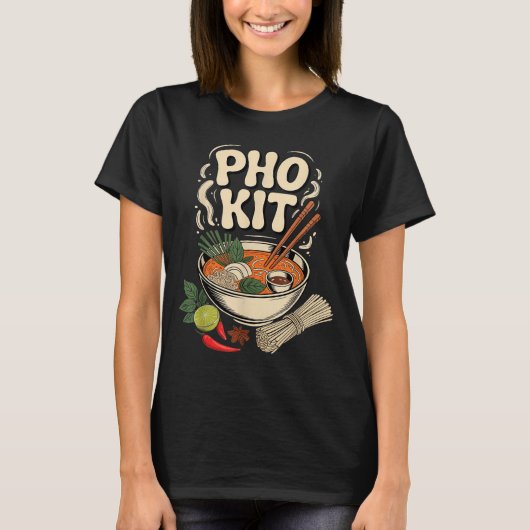 Pho Kit Vietnamese Noodle Soup Bowl Herbs Lime Chi T-Shirt (Vorderseite)