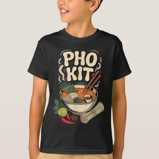 Pho Kit Vietnamese Noodle Soup Bowl Herbs Lime Chi T-Shirt (Vorderseite)