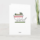 Pho Noodle Bowl Vietnam Suppenlöffel Stäbchen Dankeskarte (Rückseite)