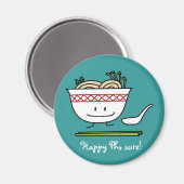 Pho Noodle Bowl Vietnam Suppenlöffel Stäbchen Magnet (Vorderseite/Rückseite)