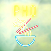 PHO NOODLES Imitate Neon Light Vietnamse Restauran Fensteraufkleber (Blatt 3)