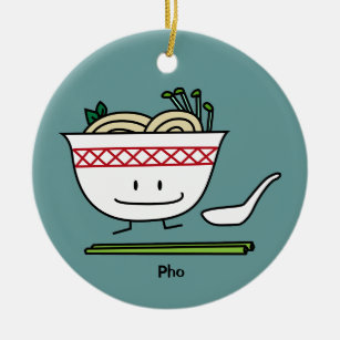 Pho Nudel-Schüssel-Vietnam-Suppenlöffelessstäbchen Keramik Ornament