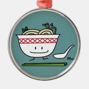 Pho Nudel-Schüssel-Vietnam-Suppenlöffelessstäbchen Silbernes Ornament