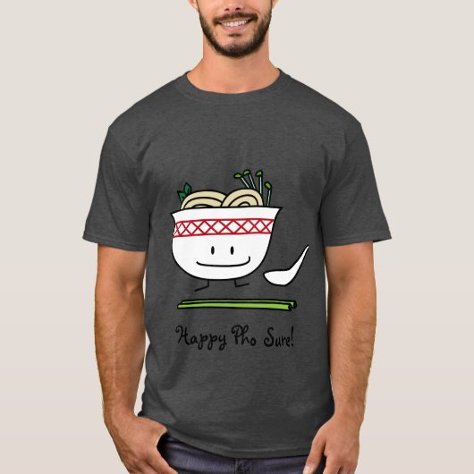 Pho Nudel-Schüssel-Vietnam-Suppenlöffelessstäbchen T-Shirt (Vorderseite)