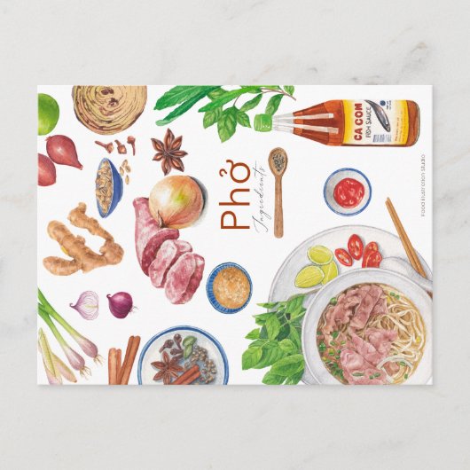 Pho Recipe Postcard Postkarte (Vorderseite)