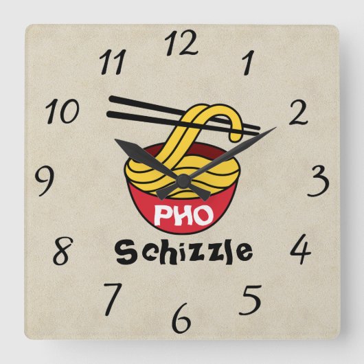 PHO Schizzle Wall Clock Quadratische Wanduhr (Vorderseite)
