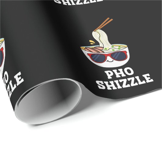 Pho Shizzle Funny Noodle Pun Dark BG Geschenkpapier (Rolleneckpunkt)