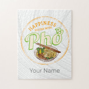 Pho Soup Retro Street Food Vintag Gourmet Vietnam Puzzle