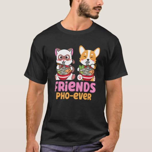 Pho-Suppe Freunde Pho Ever Katzen essen Pho T-Shirt (Vorderseite)