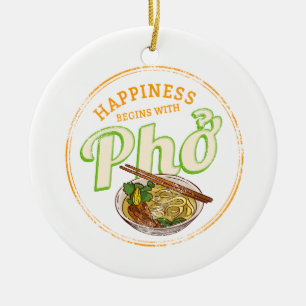 Pho-Suppe Retro Street Food Vintage Gourmet Vietna Keramik Ornament