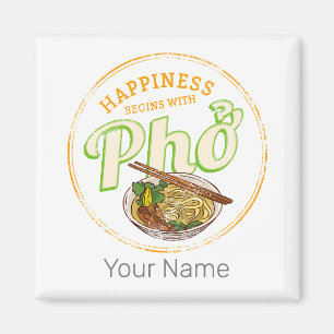 Pho Suppe Retro Street Food Vintage Gourmet Vietna Magnet