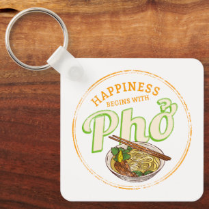 Pho-Suppe Retro Street Food Vintage Gourmet Vietna Schlüsselanhänger