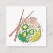 PHO Vietnamesisch Food Chicken Noodle Soup Chopsti Quadratische Visitenkarte (Vorderseite)