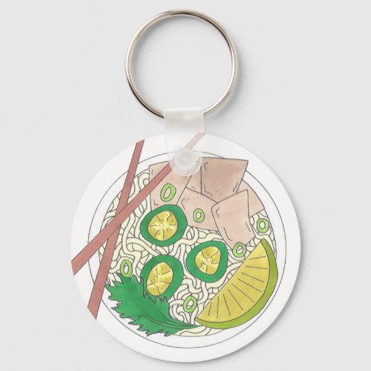 PHO Vietnamesisch Food Chicken Noodle Soup Chopsti Schlüsselanhänger (Vorderseite)