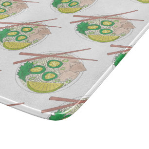 PHO Vietnamesisch Food Chicken Noodle Soup Chopsti Schneidebrett