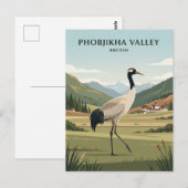 Phobjikha-Tal Bhutan Postkarte (Vorne/Hinten)
