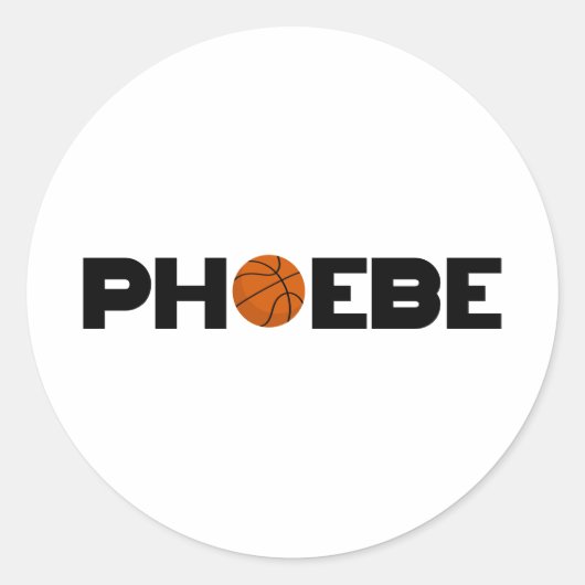 Phoebe Basketball Runder Aufkleber (Vorderseite)