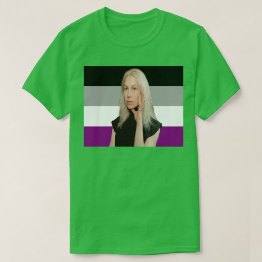 Phoebe Bridgers Asexual Prilag Flag T-Shirt (Design vorne)