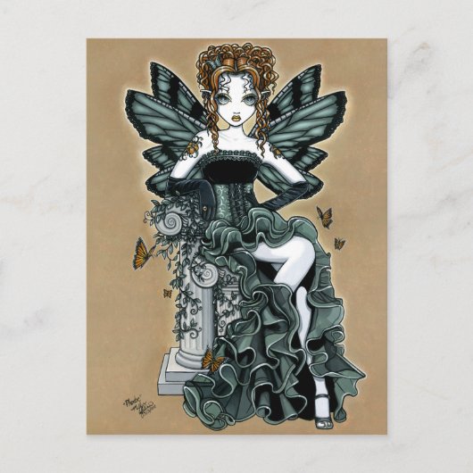 "Phoebe" Gothic Couture Butterfly Fairy Postcard Postkarte (Vorderseite)