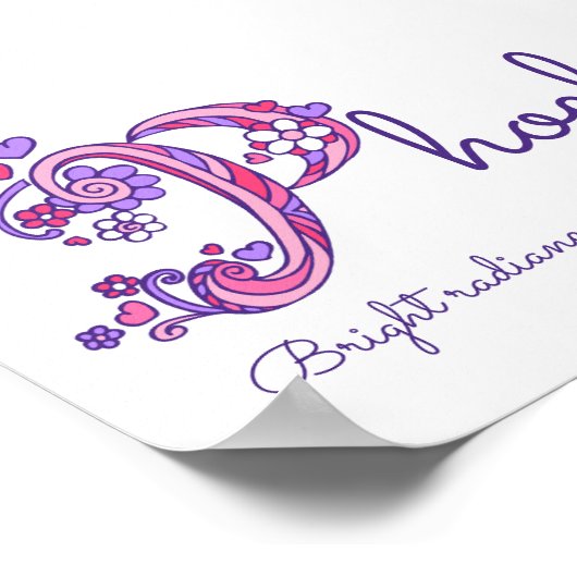 Phoebe Initial P doodle Herz Art Name bedeutet Poster (Ecke)