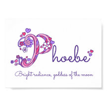 Phoebe Initial P doodle Herz Art Name bedeutet