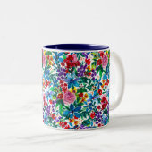 Phoebe Modern Watercolor Floral Zweifarbige Tasse (VorderseiteRechts)