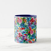 Phoebe Modern Watercolor Floral Zweifarbige Tasse (Mittel)
