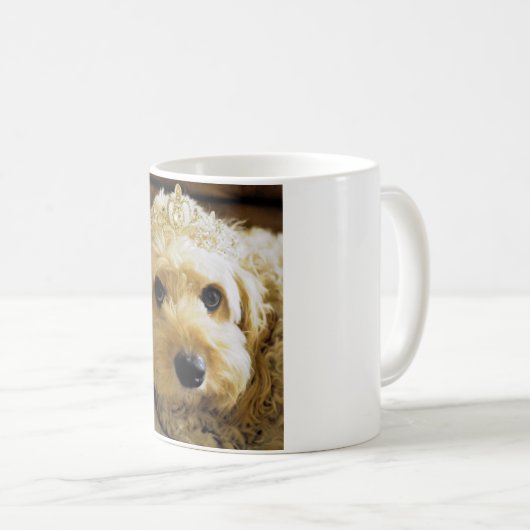 PhoebethePrincess, Cavapoo auf klassischer weißer Kaffeetasse (VorderseiteRechts)