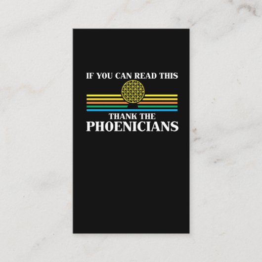 Phoenicia History Teacher Vielen Dank Visitenkarte (Vorderseite)