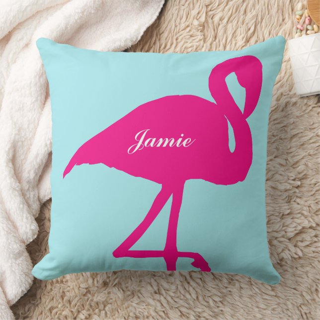 Phoenicopterus Vintag Flamingo Fuchsia Pink Kissen (Decke)