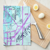 Phoenix Airport Flyway Chart Geschirrtuch (Viertel Falte)