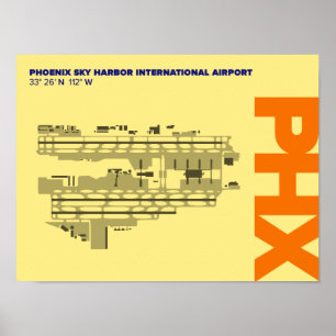 Phoenix Airport (PHX) Airport Diagram Poster