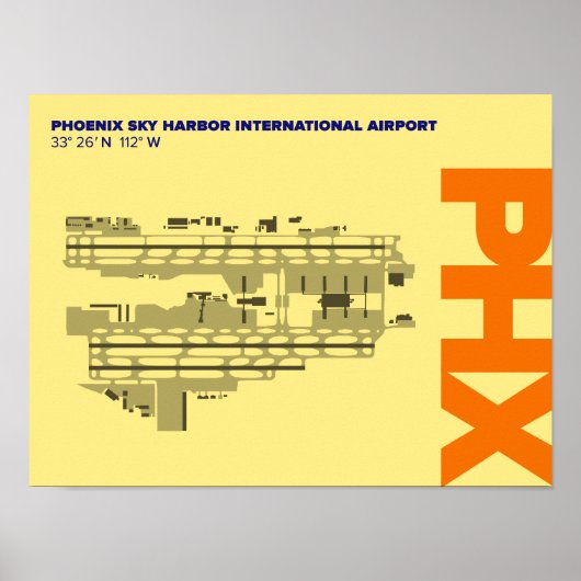 Phoenix Airport (PHX) Airport Diagram Poster (Vorne)