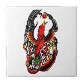 Phoenix am Feuer Fliese (Vorderseite)