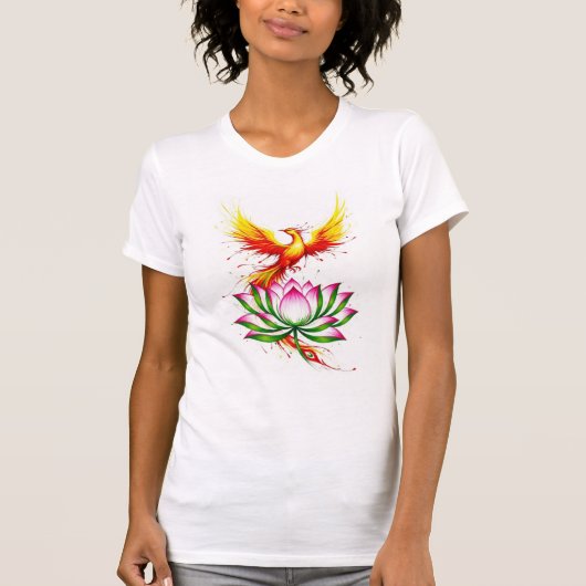 Phoenix and Lotus Rebirth T-Shirt (Vorderseite)