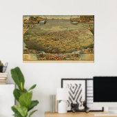 Phoenix Arizona 1885 Antike Panoramakarte Poster (Heimbüro)