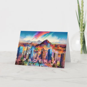 Phoenix Arizona Abstrakte Skyline Karte