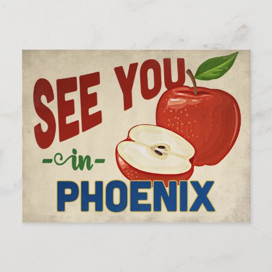 Phoenix Arizona Apple - Vintage Travel Postkarte (Vorderseite)