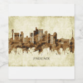 Phoenix Arizona Cityscape Weinetikett (Einzelnes Label)