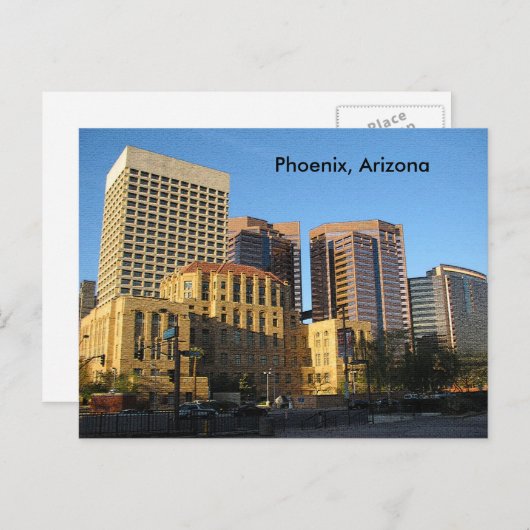 Phoenix, Arizona Downtown Postkarte (Vorne/Hinten)
