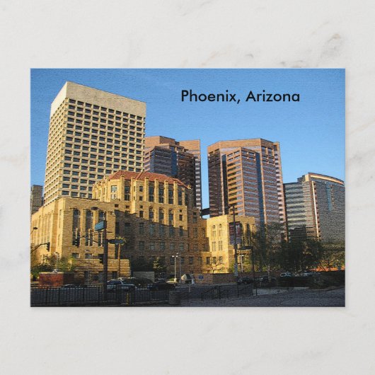 Phoenix, Arizona Downtown Postkarte (Vorderseite)