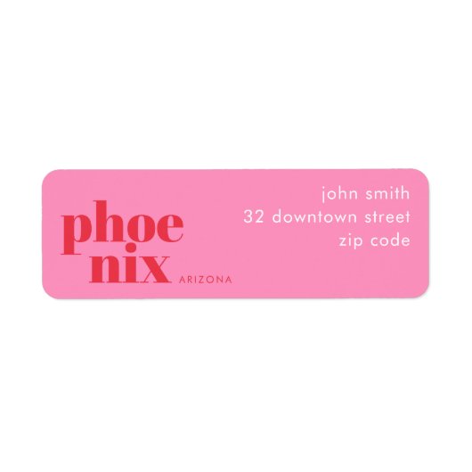 Phoenix Arizona Einwohner Adressetikett (Vorne)