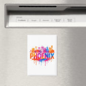 Phoenix Arizona Farbenfrohe Skyline Wasserfarbenpf Magnet (In Situ (Geschirrspüler))