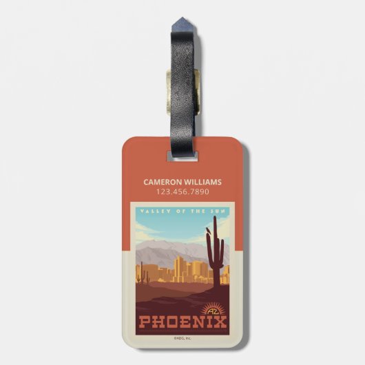 Phoenix, Arizona Gepäckanhänger (Rückseite vertikal)