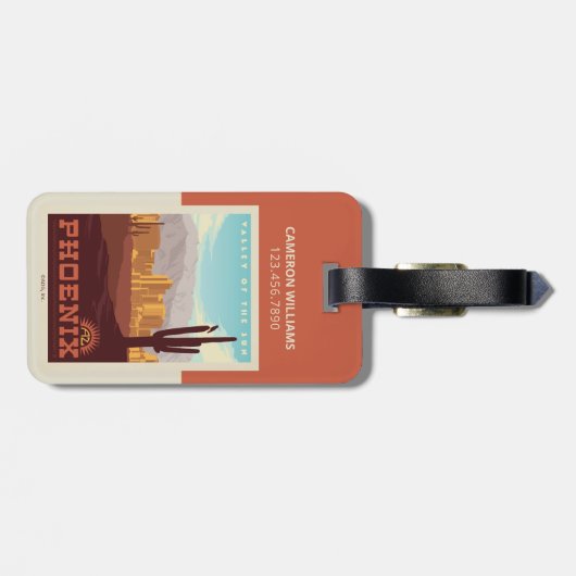 Phoenix, Arizona Gepäckanhänger (Rückseite horizontal)