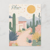Phoenix Arizona Gouache Paint Illustration Travel Postkarte (Vorderseite)