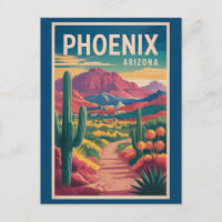 Phoenix Arizona Illustration Reise Kunst Vintage